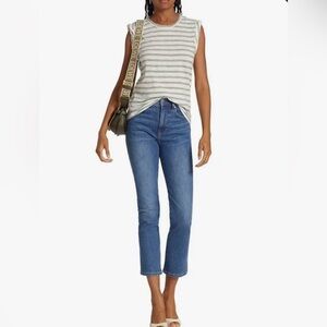 Veronica Beard XS Dree Striped Muscle Tee